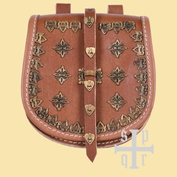 Tarsoly Tasche, Wikinger-Gürteltasche aus Leder  - braun